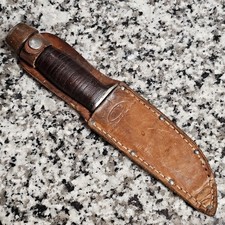 Vintage WW2 US Pal / Remington RH-34 Wood Butt Fighting Hunting Knife w/ Sheath picture