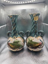 H Bequet Belgium Floral Vases Set Of 2 picture