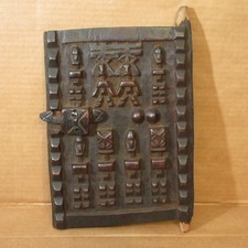 Antique Vtg African Hand Carved Dogon Granary Door Wood w/Latch Mali Art 9