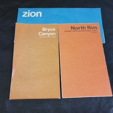 Vintage c1974 Zion, Bryce Canyon, North Rim Grand Canyon Detail Maps Lot Of 3 picture