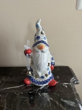 Boleslawiec Polish Pottery Gnome Winter 8” Tall picture