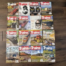 Trains Magazine Lot of 16 Railroad Steam Diesel Locomotives Chicago picture
