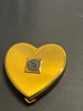 H-010 Vintage Gold Toned Heart shaped compact for MSTS picture