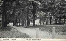 Hopkinton Massachusetts MA Town Park c1910 Vintage Postcard picture