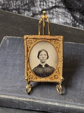 1/9th Plate Ruby Ambrotype, By Identified Rhode Island Photographer, Uncased. picture