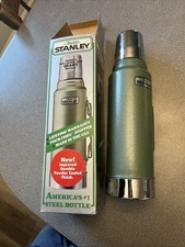 Vintage Stanley Aladdin Green Bottle Thermos A-944DH w/ Original Box picture