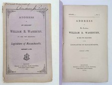 1872 antique WOMAN SUFFRAGE LIQUOR LAW RR massachusetts GOV WILLIAM B WASHBURN picture