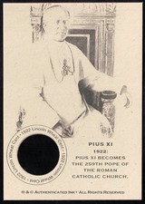 PIUS XI -1922 Original B/U Lincoln (Coin NOT Included) Card- 259th CATHOLIC POPE picture