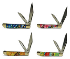NEW COLORS - EAGLE EDGE Pocket Knife, Small Peanut Style - TWO Blade, 2.75
