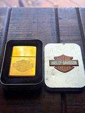 NEW ZIPPO RARE 90s Harley-Davidson Motorcycles Brass Bar Lighter w/ Tin  picture