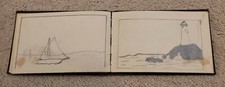 Folk Art 1894 BOSTON SKETCHBOOK U. S. AMERICAN Antique American ANIMALS PEOPLE picture