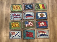 Vintage 1920's Tobacco Cigarette Silk Flags Lot (12) W/U.S. Grear Britain Russia picture