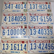 VTG 1976 Montana Bicentennial License Plate Lot 5 Tags Ravalli County 13 Prefix picture