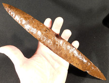 Huge Ancient COLIMA Mahogany Obsidian Blade Knife or Spear Mexico 203gr picture