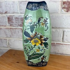 Formalities by Baum Bros Imperial Peony Crackle Vase 11in Sage Green Chinoiserie picture