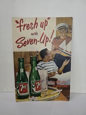 Vtg 1948 7-Up Magazine Print Ad Fresh Up with Seven-Up Cardboard Litho Display picture