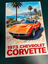 1973 Chevrolet Corvette Poster 13x19 Vintage Classic Sports Car Coastal Wall Art picture