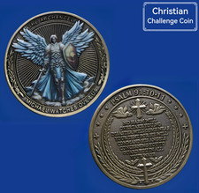 Archangel Michael Christian Challenge Coin Psalm 91:10-11 Guardian Angel picture