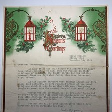 Rare Hiram Ohio College Color Letterhead Season Greetings Signed President Fall picture