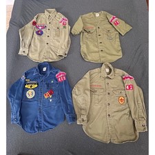 Vintage BSA Boy Scouts Uniform Lot of 4 w/ Rare Patches & Sanforized Tags picture