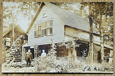 VTG 1900s RPPC Elderly Couple House Garden Handwritten To Asa Real Photo Card. picture