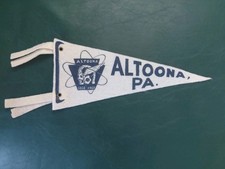 Vtg ALTOONA PA City 1868-1968 Centennial Pennant PRR Keystone Horseshoe GRAPHIC picture