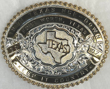 18t TEXAS HOE-DOWN Keep it Country 2007 Dance BELT BUCKLE Fort Worth TX Crumrine picture