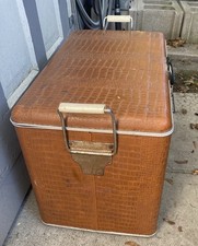 Vtg 1950s J.C. Higgins Faux Alligator Metal Cooler Ice Chest Sears Mid Century picture