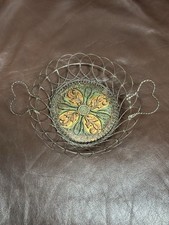 Antique Wire Ware Basket From The Late 19th Century With Cardboard Center picture