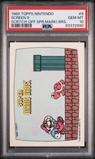 Topps 1989 Nintendo Scratch-Off Super Mario Bros Mario Screen 9 #9 PSA 10 picture