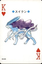 Suicune King Of Hearts Pokemon Silver Lugia Playing Cards Poker Trump LP  *P8 picture