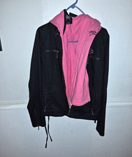 Harley-Davidson Black Jacket Pink Hood Full Zip Back Script Logo 2- piece set picture