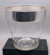 Vintage Mid-Century Duchin Gifts Silverplate & Glass Ice Bucket Vase 6.5