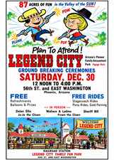 Vintage Legend City Amusement Park Grand Opening Ad Magnet – Phoenix, Arizona picture