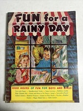 Vintage 1945 FUN FOR A RAINY DAY 1000 Hours Of Fun Boys & Girls Book No Writing picture