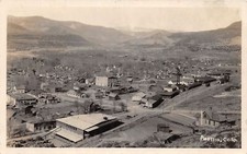 J34/ Paonia Colorado RPPC Postcard c1925 Birdseye Railroad Depot Store 231 picture
