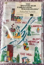 New Vintage Pittsburgh Tablecloth Wall Hanging 52x70