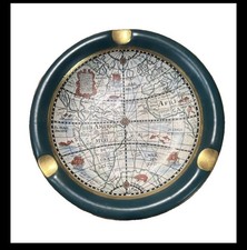Heygill Import Hand Made in Italy 504C World Map Ceramic Ashtray picture