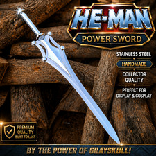 He-Man Power Sword Replica Stainless Steel Collectible With Leather Sheath Gift picture