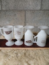 (4) Vintage George Dickel Tennessee Coffee Milk Glass Mug Set Of 4 picture
