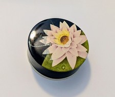Vintage Carter's Ideal Typewriter Ribbon Case Water Lily and Dragonfly Empty picture