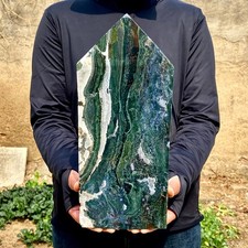 7.1LB Natural water grass agate column Obelisk quartz crystal sample column picture