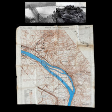 RARE 1945 RHINE RIVER Operation Plunder U.S. Assault Map Rhineland Campaign picture