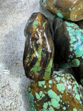 One pound Hubei turquoise. Apple green spiderwebs stabbed picture