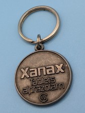 Vintage Xanax Medical Advertising Cast Metal Keychain Drug Rep BRAIN Original  picture
