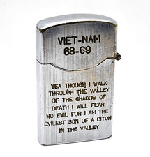 Vintage 1968-1969 Vietnam War Zenith Lighter Snoopy Red Baron Evilest Son Bitch picture