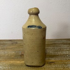 Antique 19thC Salt Glazed Stoneware Ginger Beer Bottle Stamped B BATES JR Blue picture