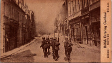 WWI British Soldiers Entering Bombed Out Cambrai OU.&U. News Info Photo Card picture