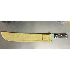 Vintage Saunders-Welsh Sheffield Steel Machete with US Boyt 45 Canvas Sheath picture
