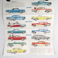 Vintage 1957 Buick Picture Book Of The 57 Automobile Foldout Brochure Poster picture
